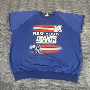 Vintage 80s Garan NY New York Giants NFL Cut Off Sweatshirt Blue XL Made in USA